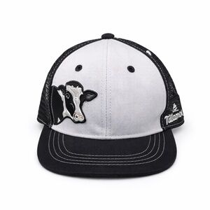 Aksels Tillamook Cheese Trucker Hat Cow Logo Snapback Black White Adult Cap